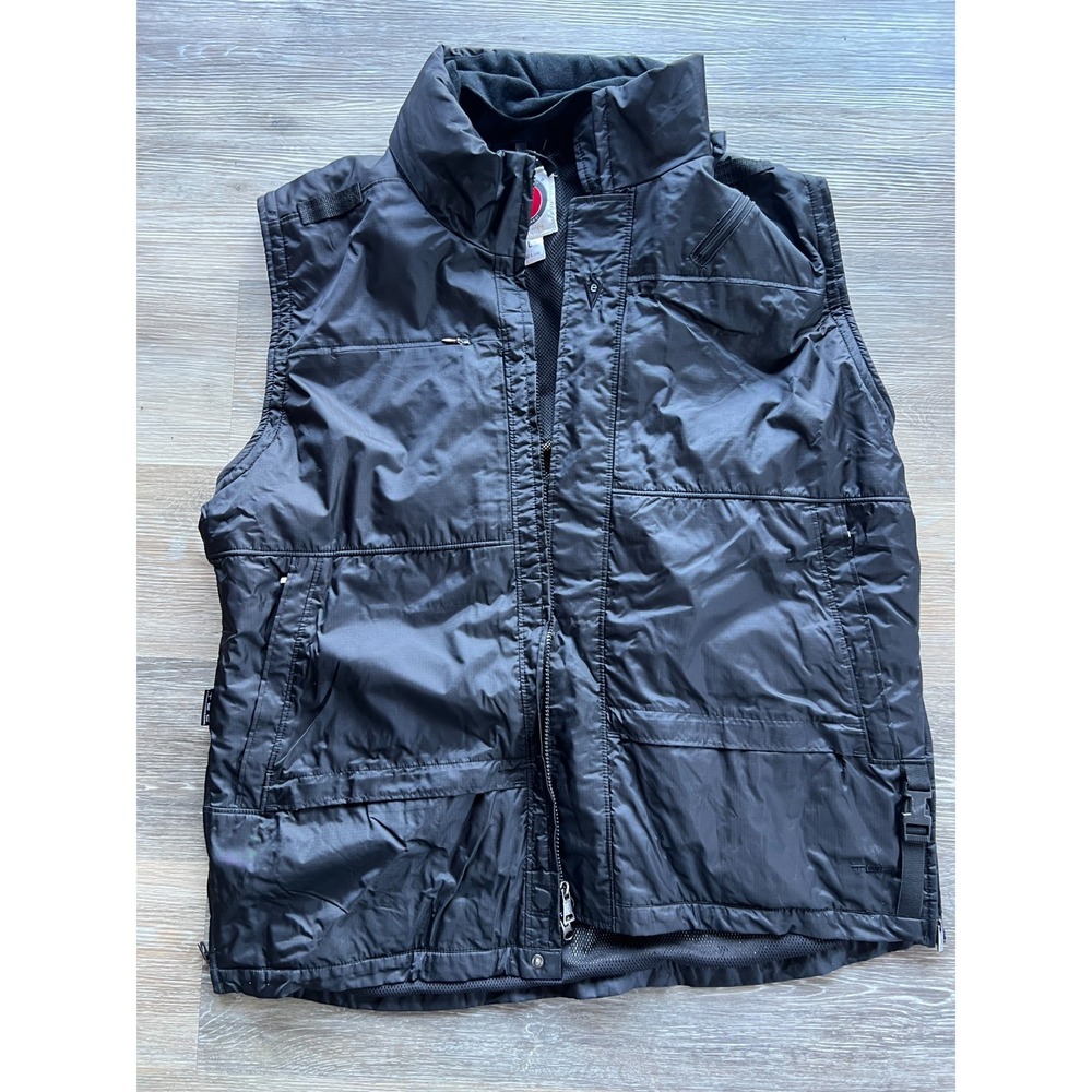 Mens L SCOTTeVEST Travel Utility Vest Black Hidden Multi Pocket‎ Hood Tec RFID